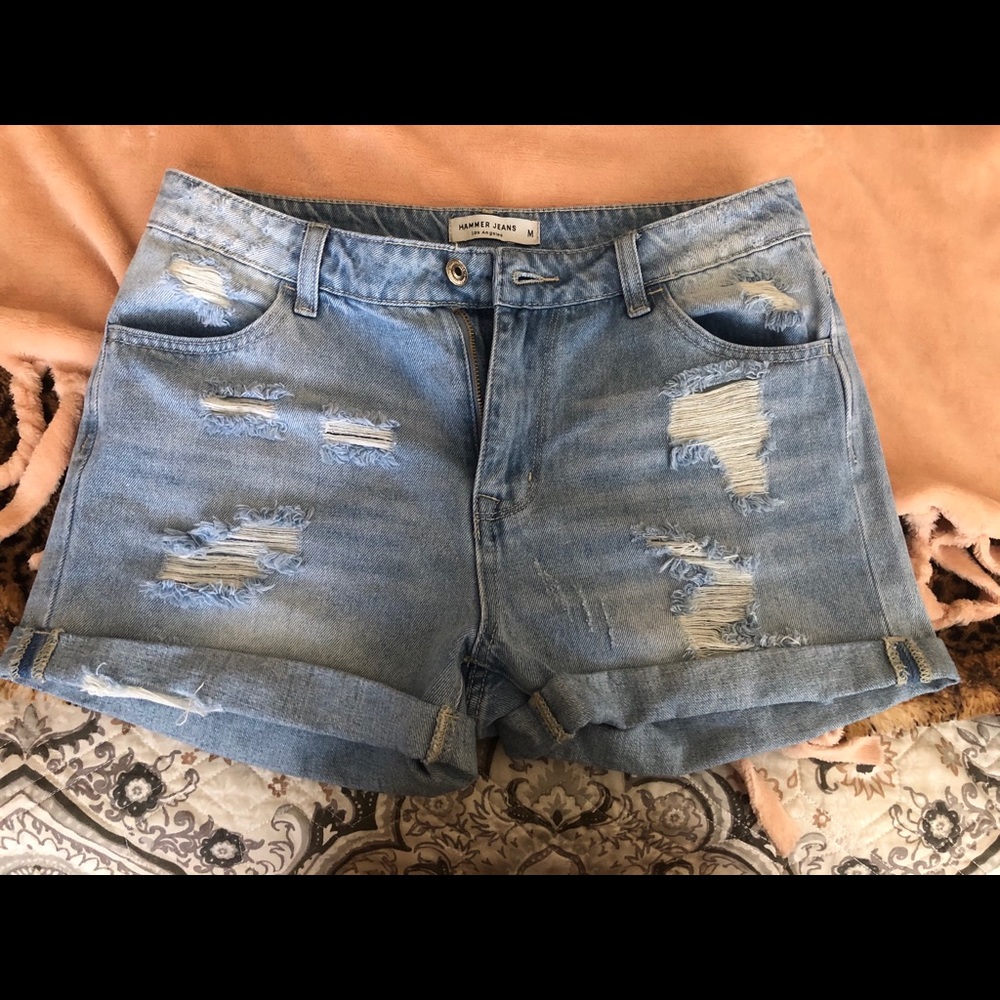 Light wash shorts